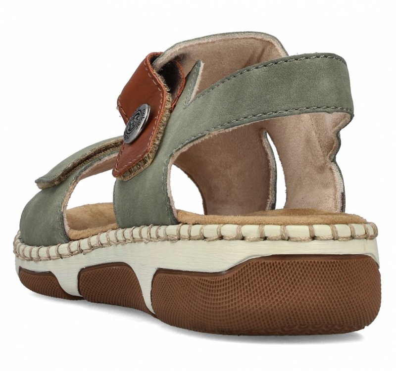 Sandałki zielone 41 RIEKER 66280 płaskie damskie
