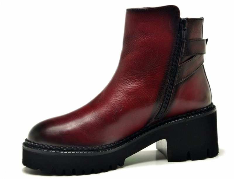 Botki 37 skóra bordowe skórzane 865 damskie JORGE OLIVEIRA