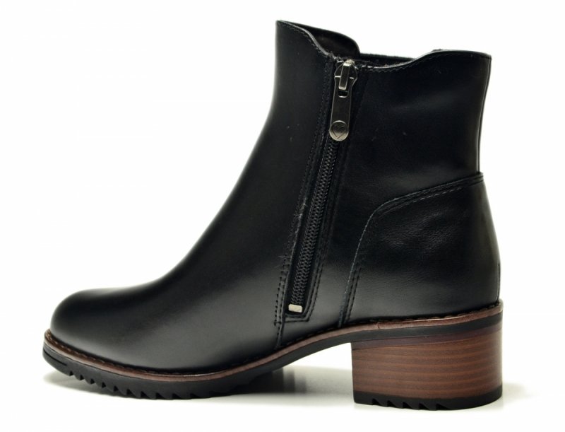 Botki 39 MARCO TOZZI skóra 25376 czarne skórzane brąz