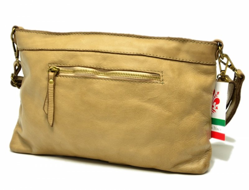 TOREBKA listonoszka MIKO skóra taupe vintage beż damska ćwieki