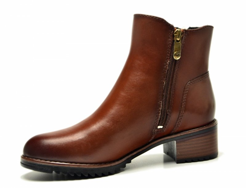 Botki 38 MARCO TOZZI skóra 25376 brązowe skórzane brąz