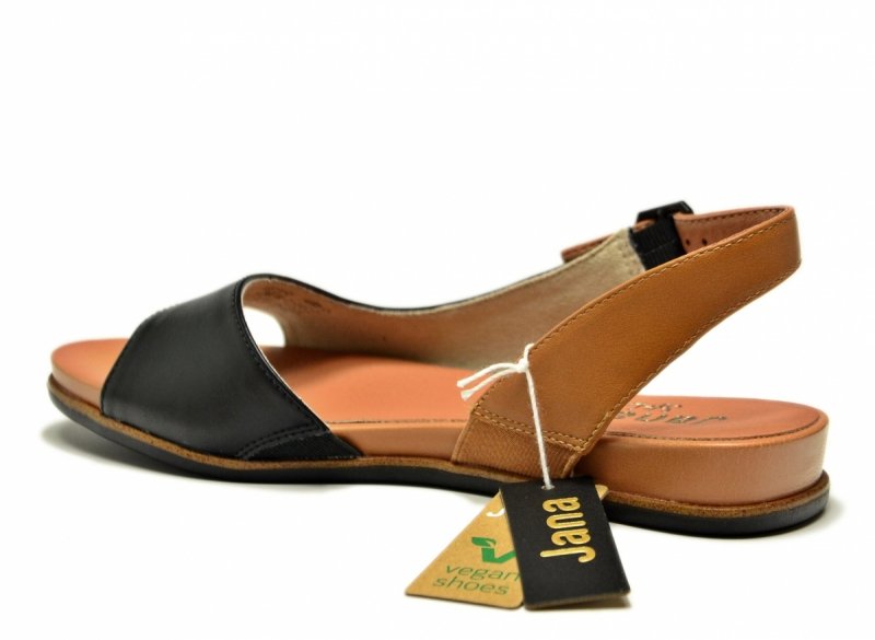 Sandały czarne 38 JANA 28160 sandałki płaskie brązowe