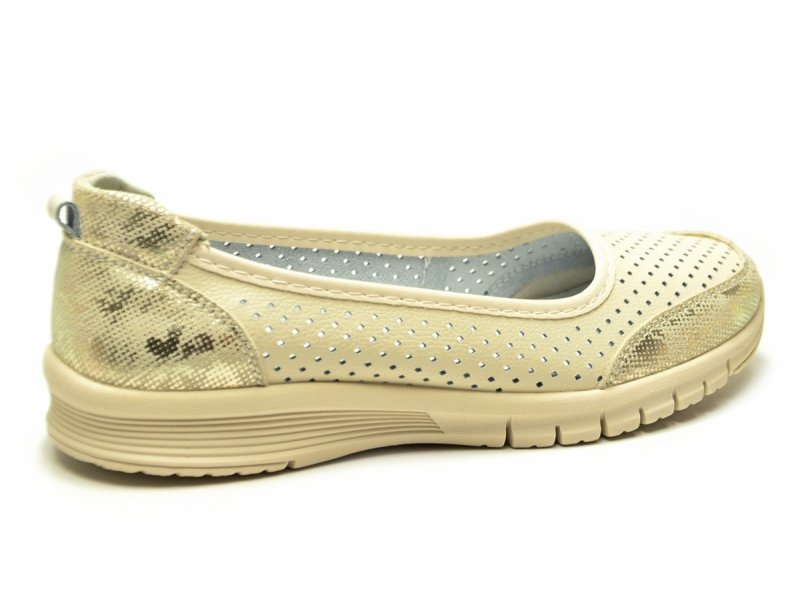 Półbuty 40 baleriny skóra VINCEZA 95369 beżowe skórzane beż ażurowane