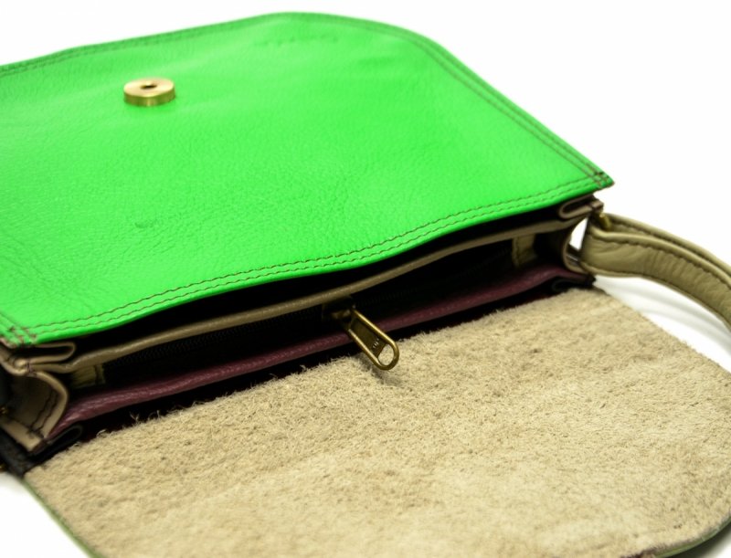 Torebka listonoszka OLIVKA skóra kolorowa skórzana 