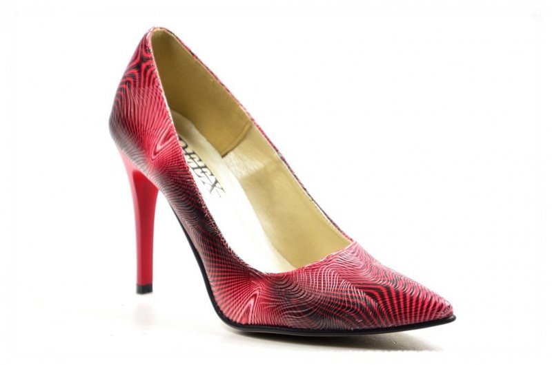 Czółenka 35 szpilki DEEX czerwone bordowe F364