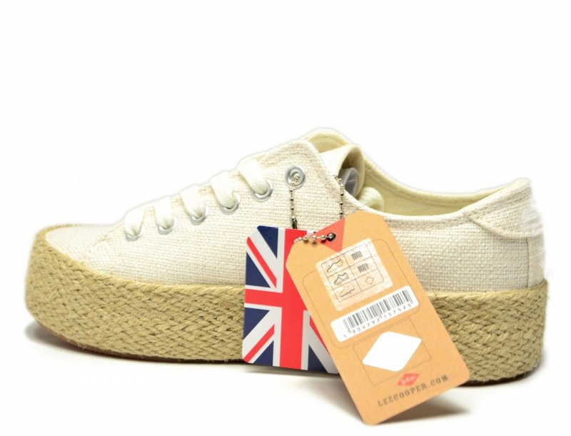 Półbuty espadryle 36 trampki LEE COOPER białe 3284 kremowe