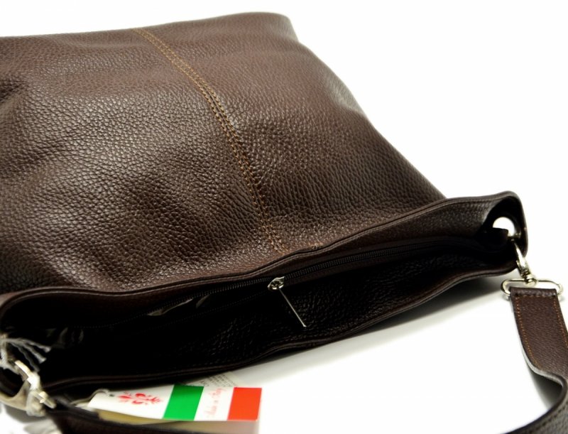 TOREBKA listonoszka MIKO skóra brązowa skórzana damska