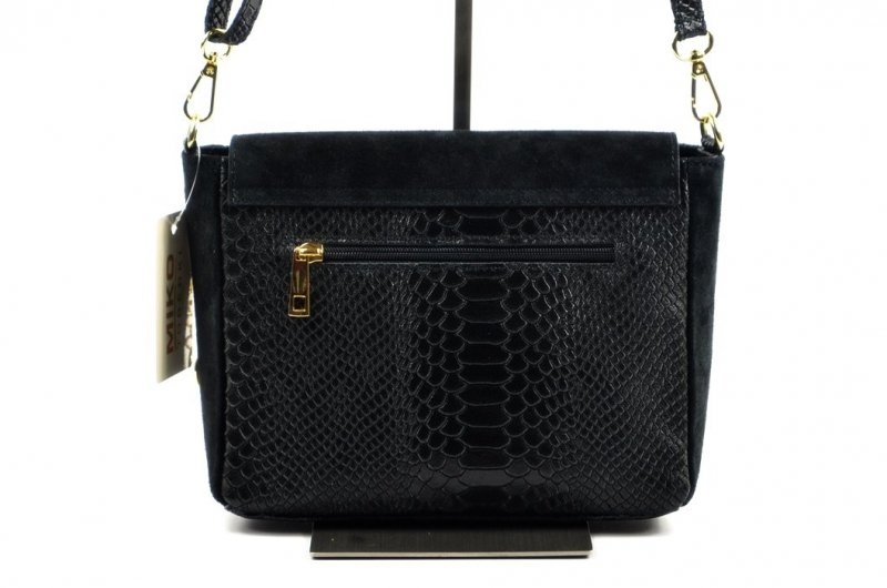 TOREBKA Miko włoska listonoszka skóra czarna krokodyl