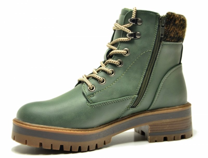 Botki 37 VINCEZA 87722 zielone damskie płaskie