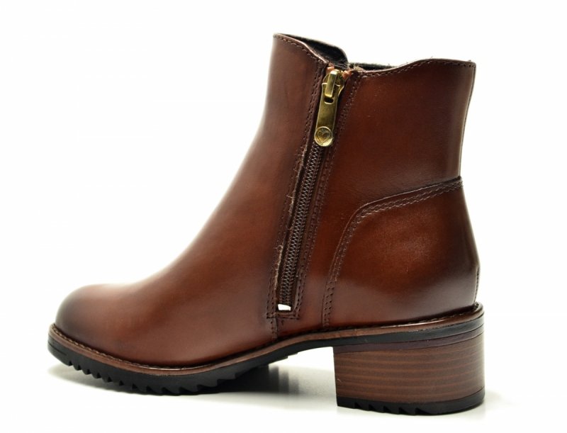 Botki 36 MARCO TOZZI skóra 25376 brązowe skórzane brąz