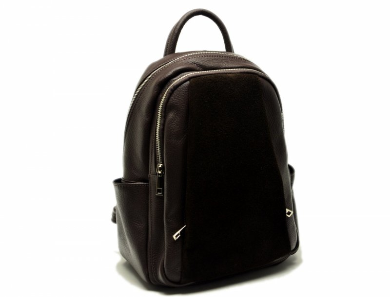 Torebka plecak skóra brązowy skórzany damski MIKO brąz czekolada