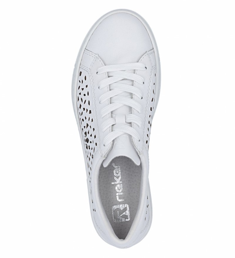 Półbuty sneakersy 41 RIEKER L8831 białe skóra damskie skórzane ażurowane