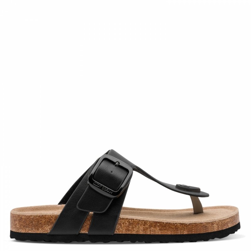 Klapki japonki czarne 41 MARCO TOZZI 27120 płaskie