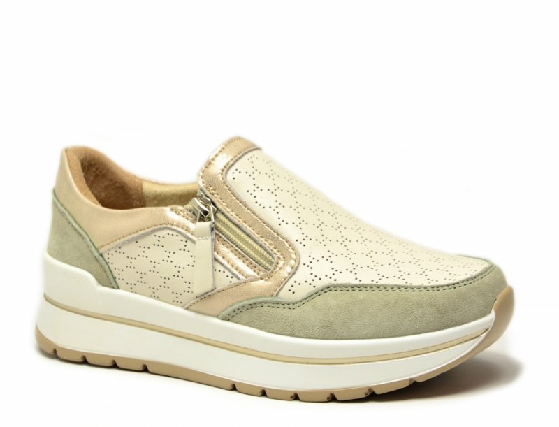 Półbuty sneakersy 41 skóra FILIPPO 6777 beżowe skórzane beż