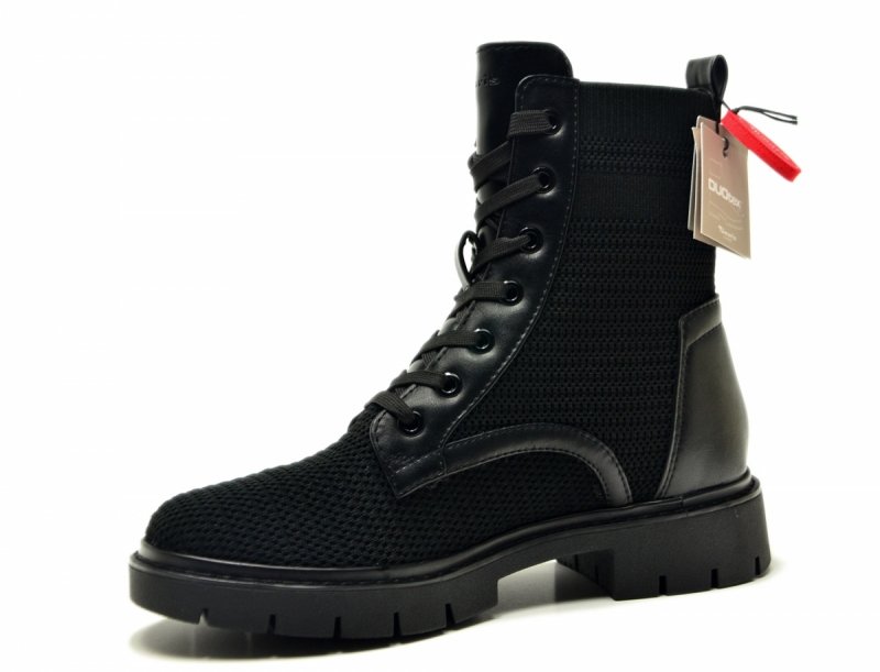 Botki 41 TAMARIS 86211  czarne duo-tex płaskie