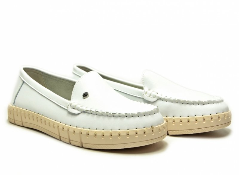 Mokasyny białe 36 skóra półbuty FILIPPO 7527 skórzane 