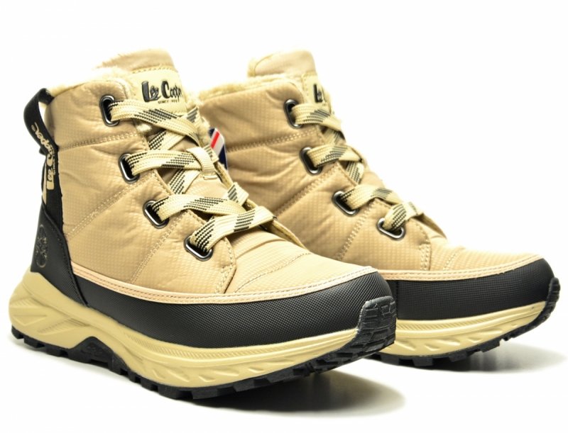Śniegowce botki 38 LEE COOPER  beżowe czarne