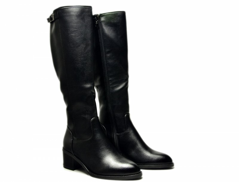 Kozaki 39 VINCEZA 58589 czarne damskie na obcasie