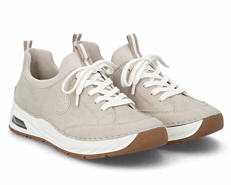 Sneakersy 41 RIEKER 44562 beżowe damskie półbuty beż