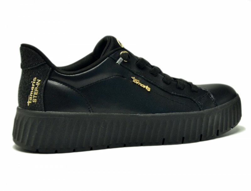 Półbuty 41 TAMARIS 83720 skóra sneakersy czarne skórzane step-in