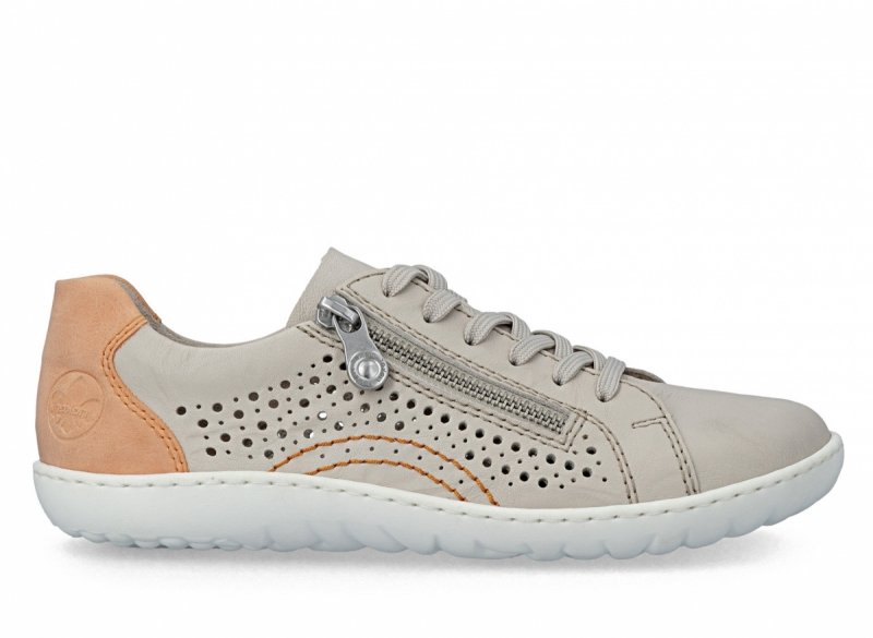 Półbuty sneakersy 39 RIEKER 52824 beżowe skóra damskie skórzane ażurowane