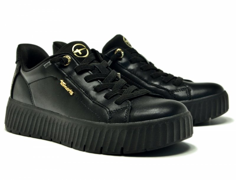 Półbuty 38 TAMARIS 83720 skóra sneakersy czarne skórzane step-in