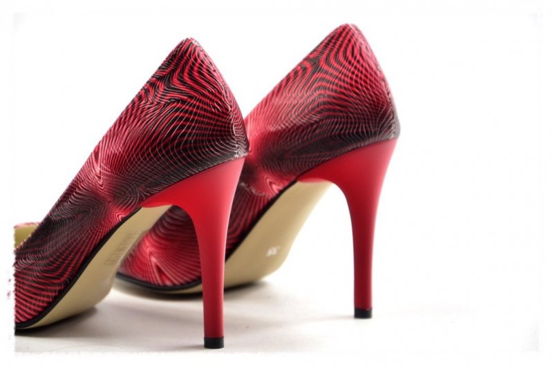 Czółenka 35 szpilki DEEX czerwone bordowe F364