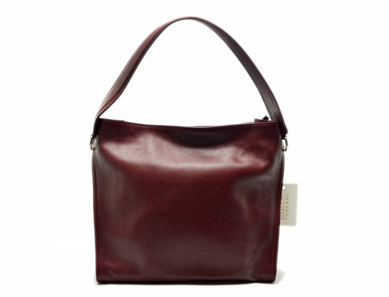 TOREBKA skóra MIKO bordowa skórzana bordo