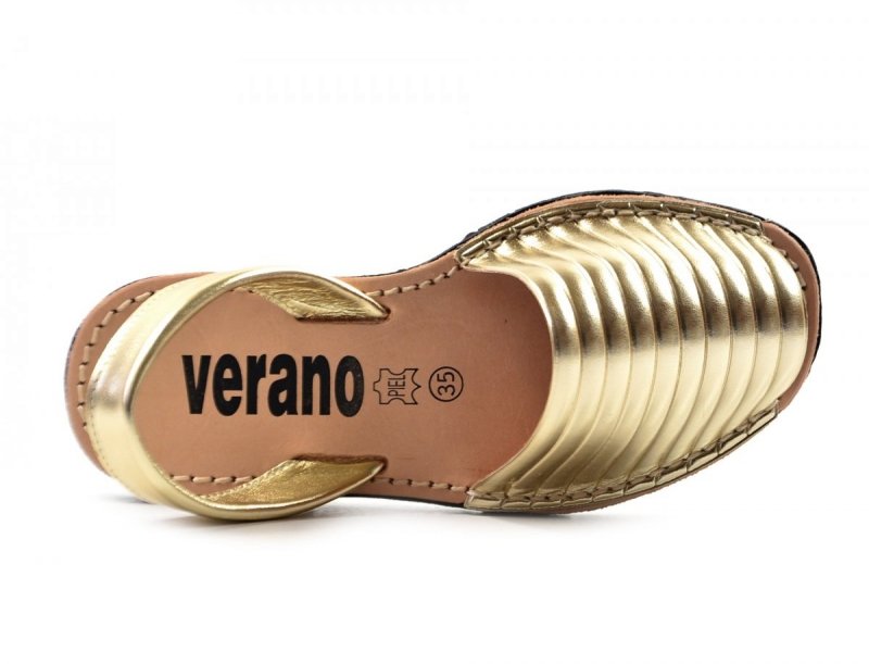 Sandały 35 skóra VERANO 459 złote klapki hiszpańskie