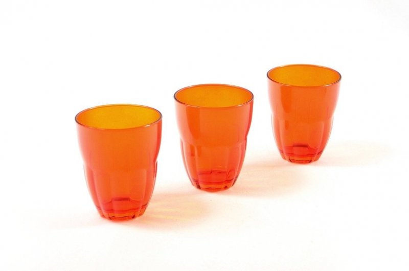 Komplet 3 szklanek pomarańczowych 230ml ERCOLE 