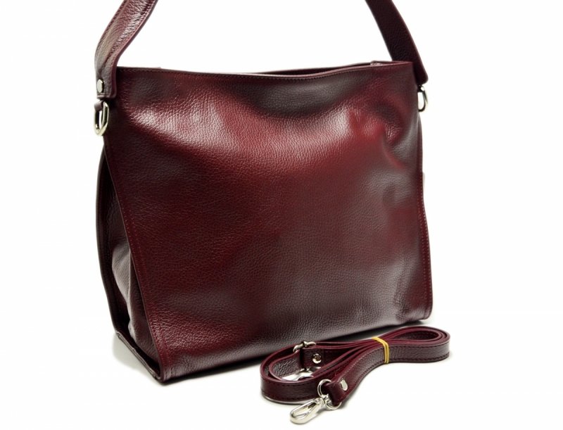TOREBKA skóra MIKO bordowa skórzana bordo