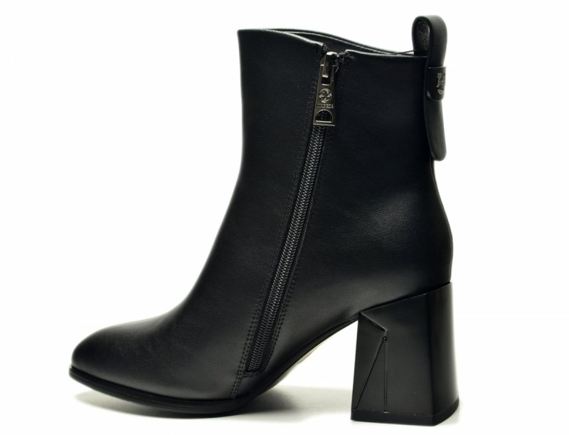 Botki 40 VINCEZA 66812 skóra czarne na obcasie skórzane damskie