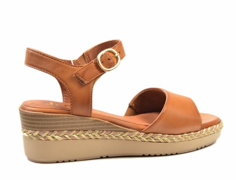 Sandały 37 JANA 28365 sandałki camel na koturnie