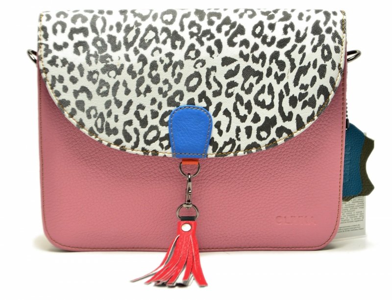 Torebka listonoszka OLIVKA skóra kolorowa skórzana 