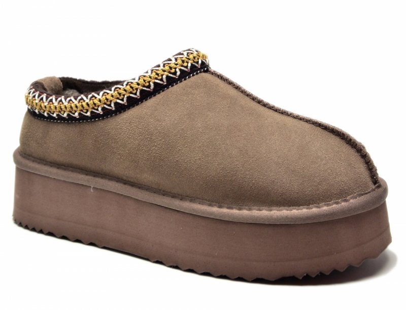 Śniegowce 40 VINCEZA 97960 skóra zamsz brązowe taupe