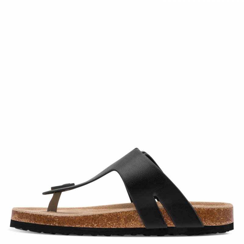 Klapki japonki czarne 40 MARCO TOZZI 27120 płaskie