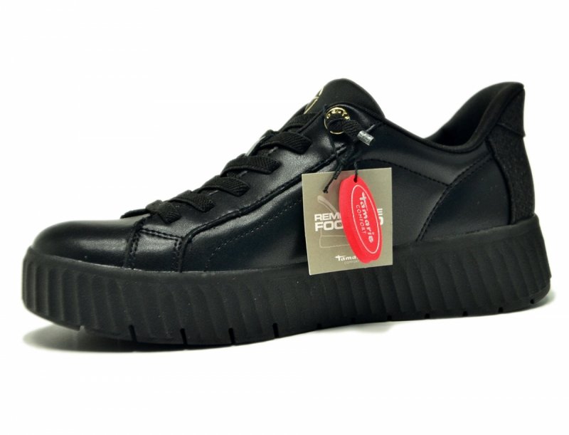 Półbuty 40 TAMARIS 83720 skóra sneakersy czarne skórzane step-in