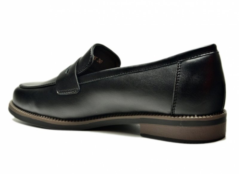 Mokasyny czarne skóra 38 półbuty VINCEZA 18131 skórzane damskie