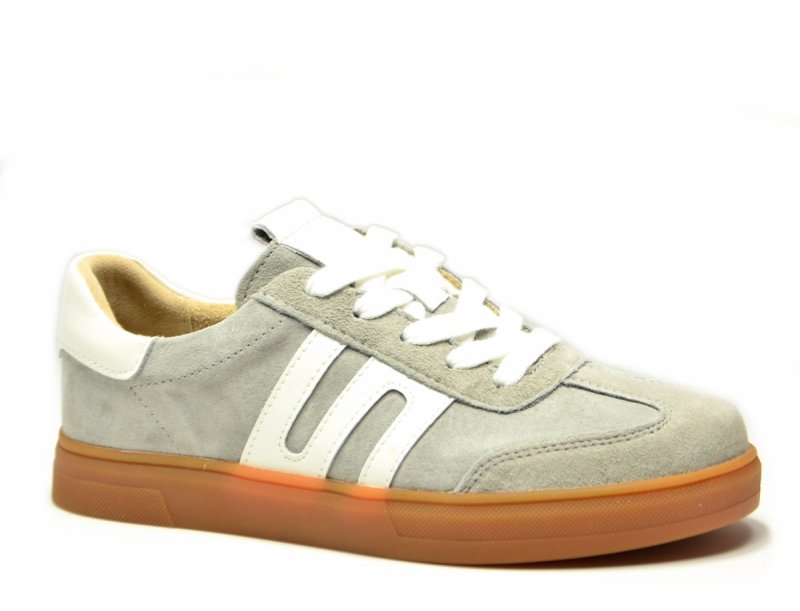 Półbuty sneakersy 39 skóra FILIPPO 6742 szare skórzane nubuk