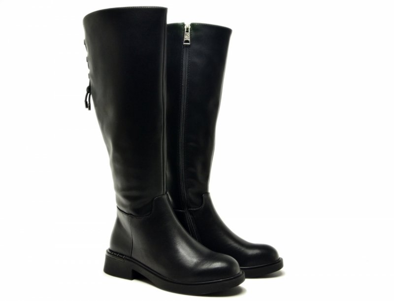 Kozaki 37 VINCEZA 66822 czarne skóra skórzane damskie płaskie