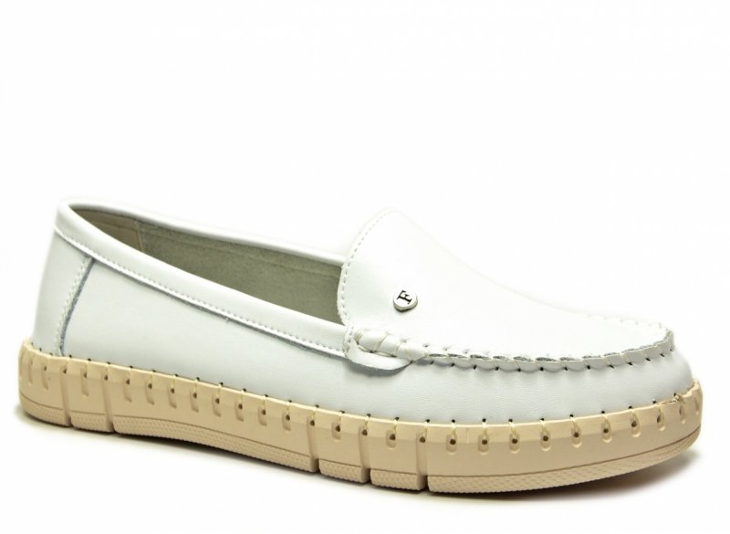 Mokasyny białe 38 skóra półbuty FILIPPO 7527 skórzane 