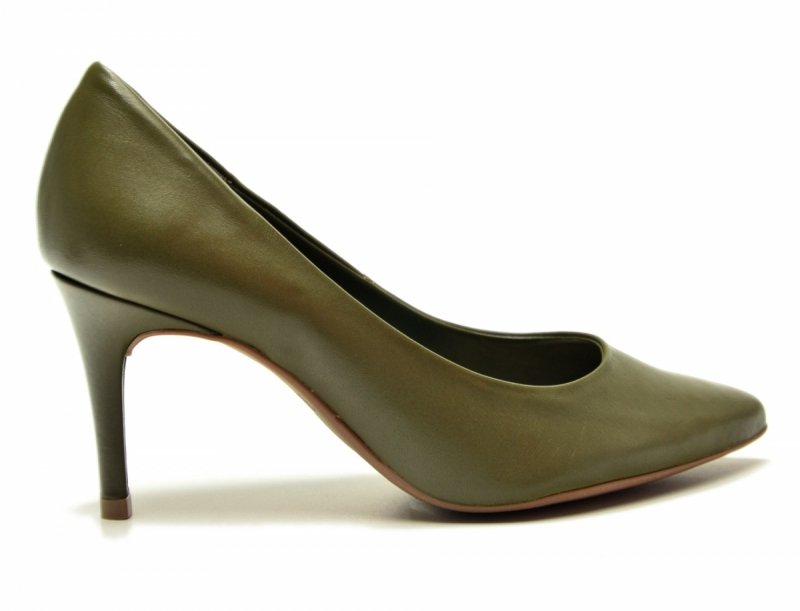 Czółenka 36 szpilki BOTTERO skóra zielone sórzane oliwkowe
