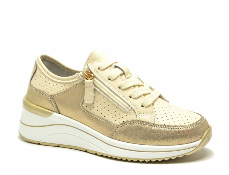Półbuty sneakersy skóra 37 beżowe SOKOLSKI 391 beż skórzane