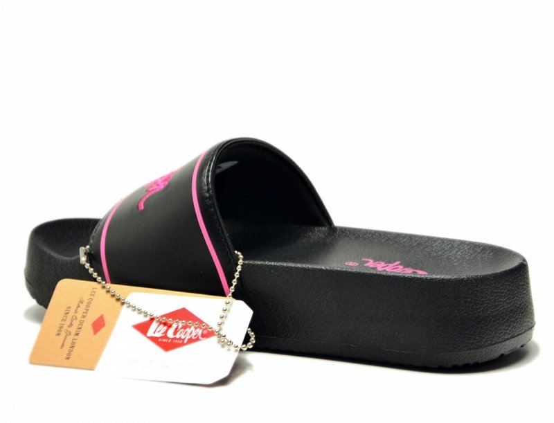 Klapki damskie 40 LEE COOPER 3530 czarne różowe