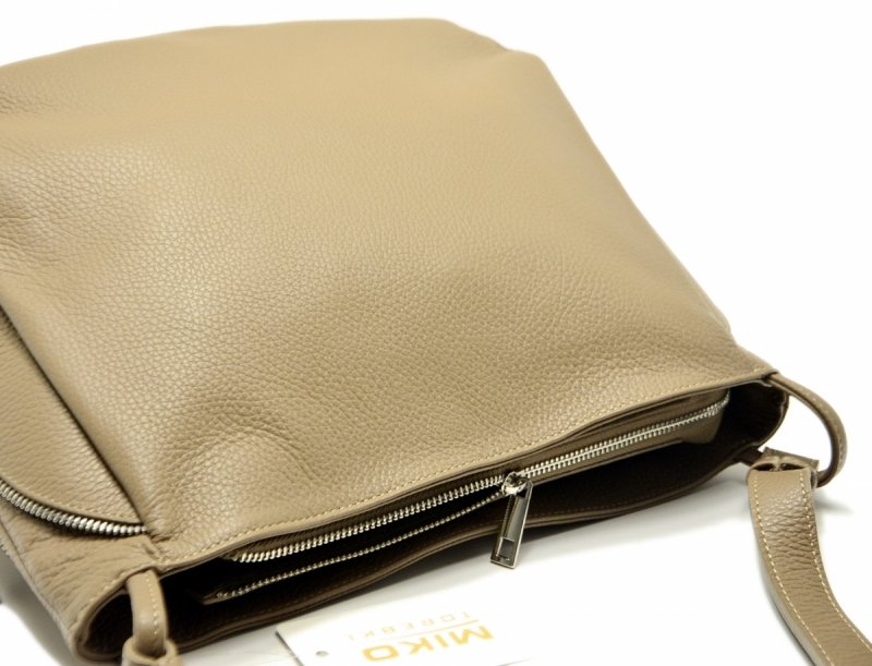TOREBKA damska skóra MIKO skórzana taupe beżowa