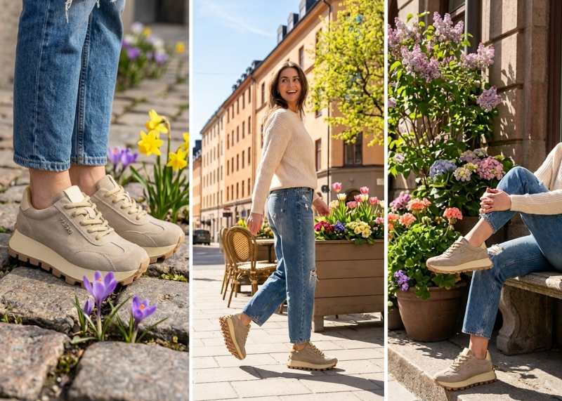 Sneakersy beż 37 skóra FILIPPO 7498 beżowe skórzane zamsz półbuty