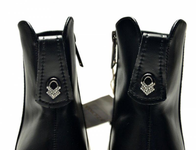 Botki 36 VINCEZA 39956 czarne skóra skórzane damskie płaskie