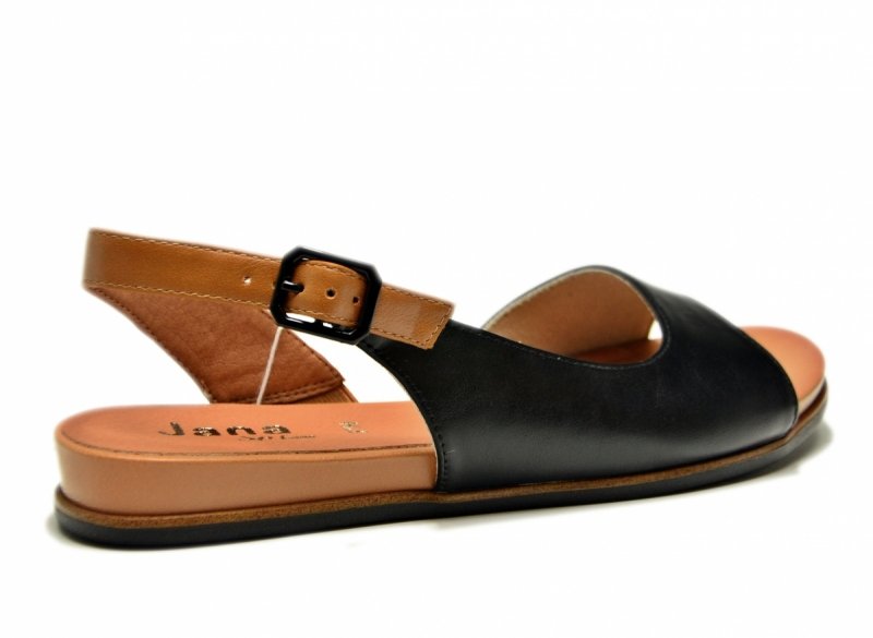 Sandały czarne 39 JANA 28160 sandałki płaskie brązowe