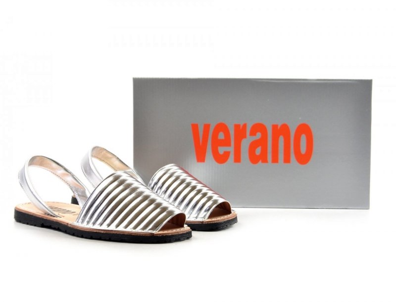 Sandały 36 skóra VERANO 459 srebrne klapki hiszpańskie