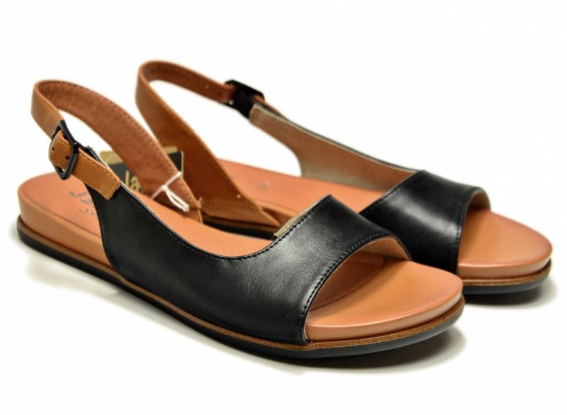 Sandały czarne 41 JANA 28160 sandałki płaskie brązowe